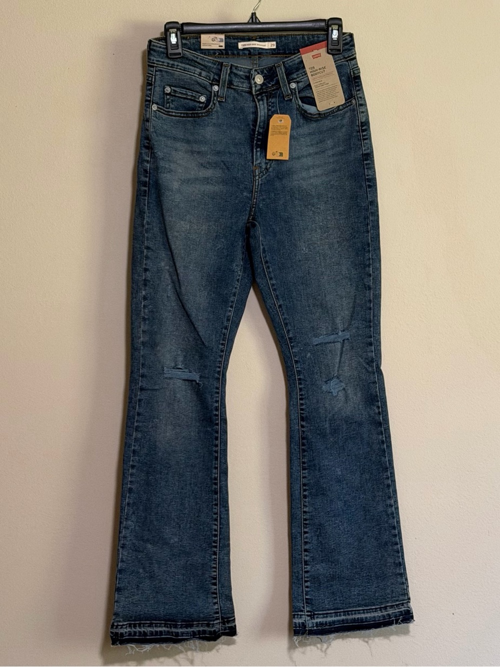 Levi's High-Rise Bootcut Jeans with Distressed Knee